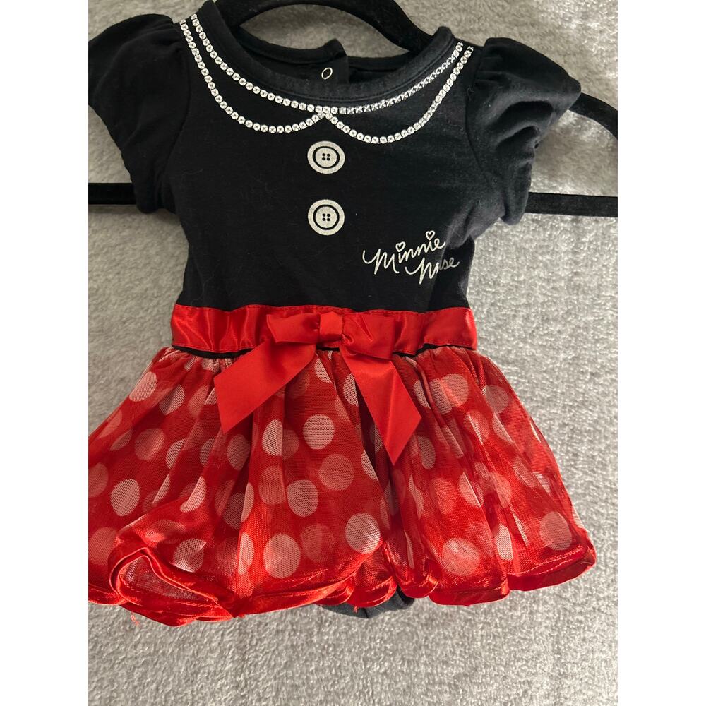 Disney Baby Minnie Mouse‎ Tutu Bodysuit Dress Girls Polka Dot Tulle  0-3M